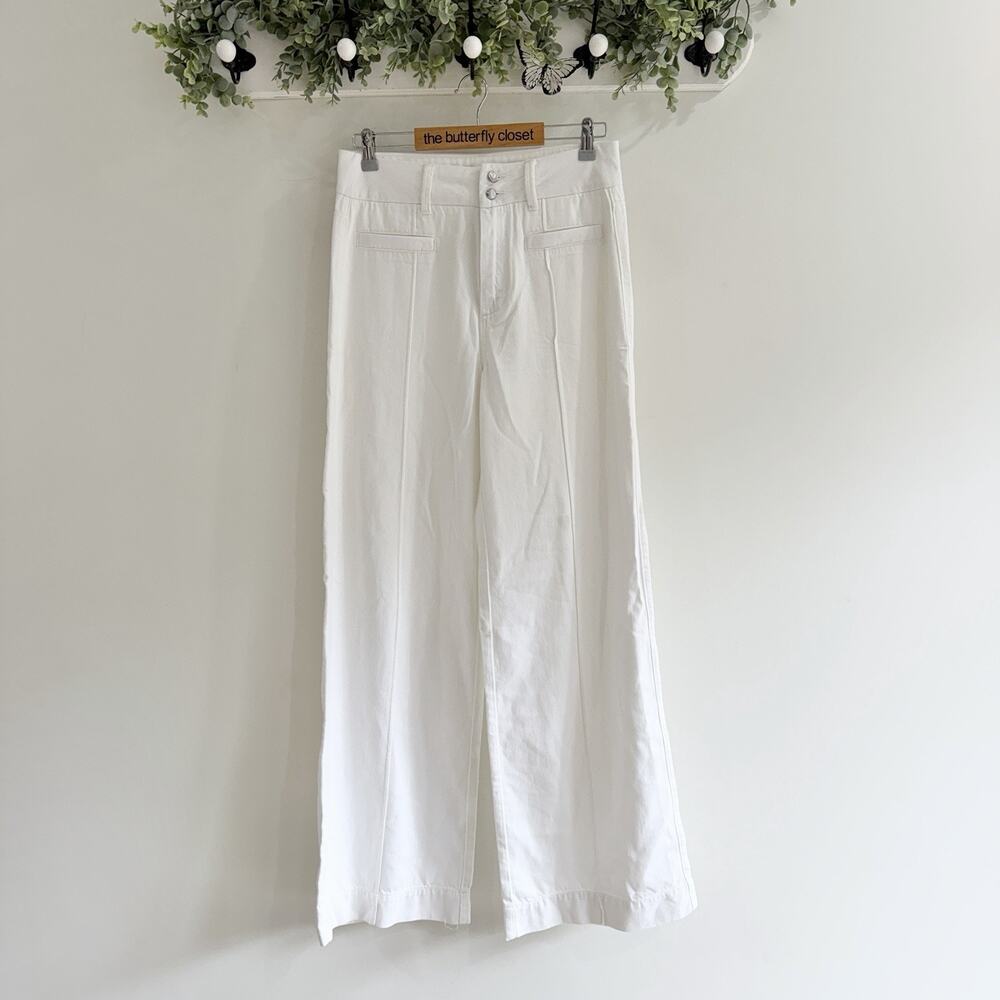 Paige Harper White High Rise Wide Leg Baggy Jeans Size 28 #SB